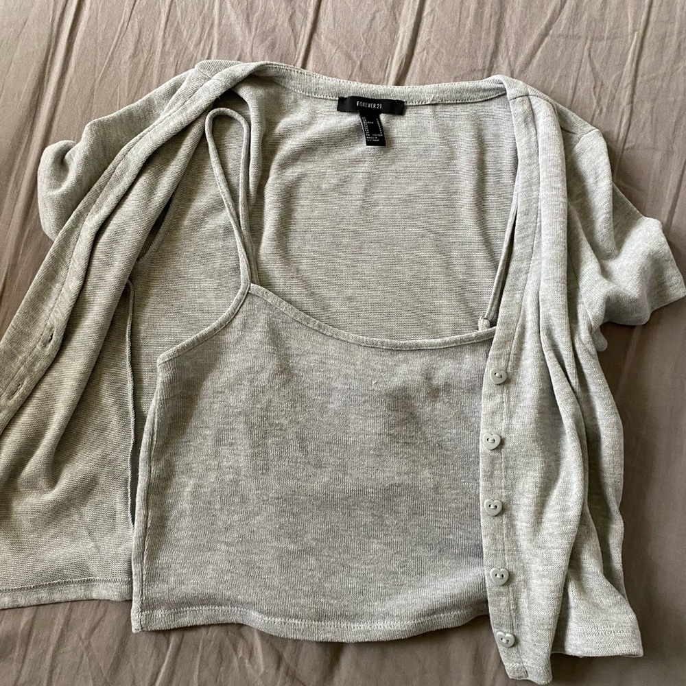 Forever 21 grey 2 piece top